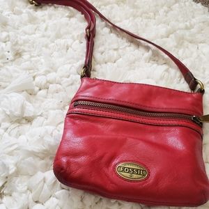 Red Fossil crossbody handbag
